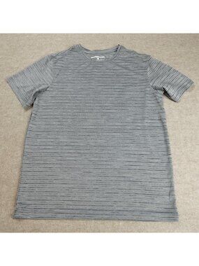Bearbottom Mens Shirt Medium Gray Striped Performance